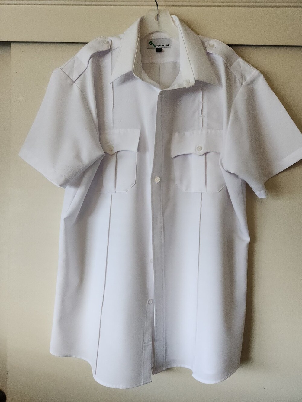 Avantex White Short Sleeve Work Shirt with Logo